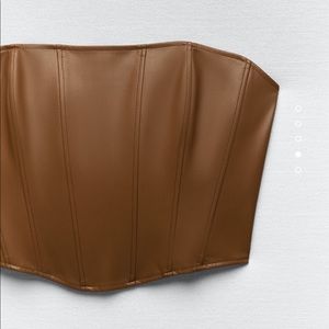 Zara faux leather corset top